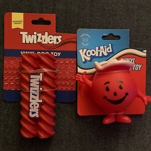 NWT Red Twizzler & Kool-Aid Vinyl Dog Fun Toy